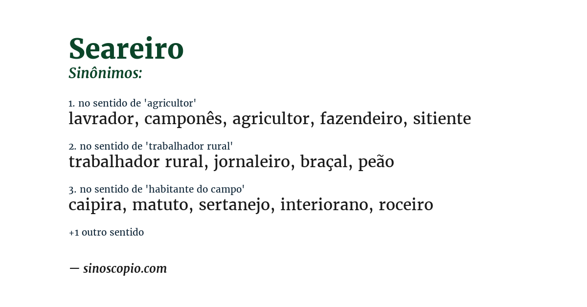 Sinônimo de seareiro