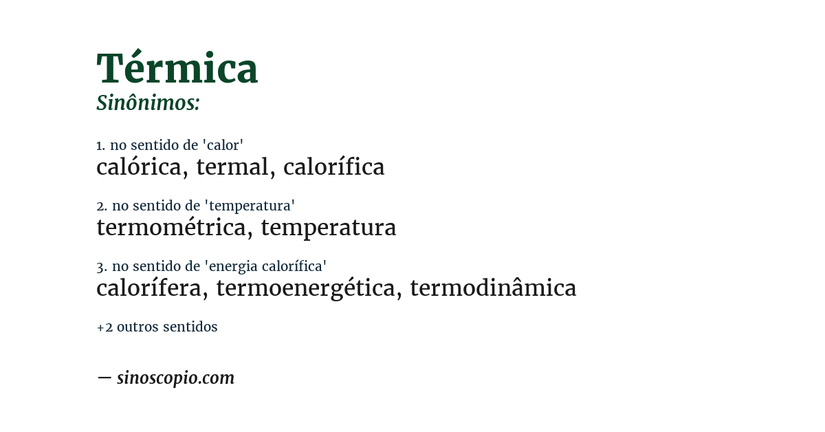 Sinônimo de térmica