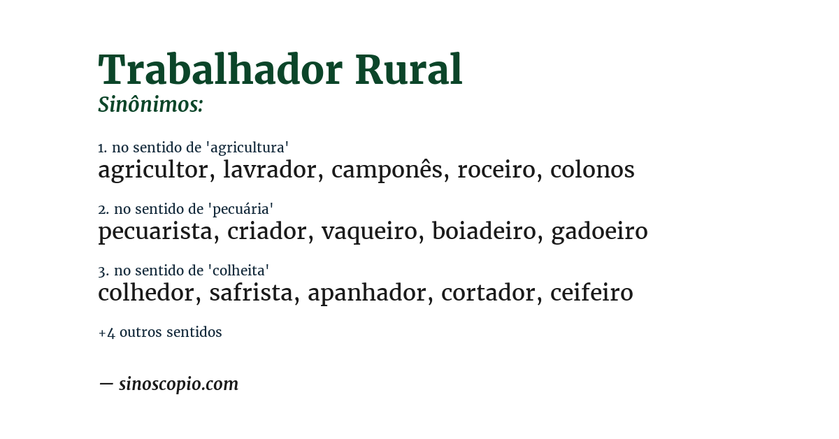 Sinônimo de trabalhador rural