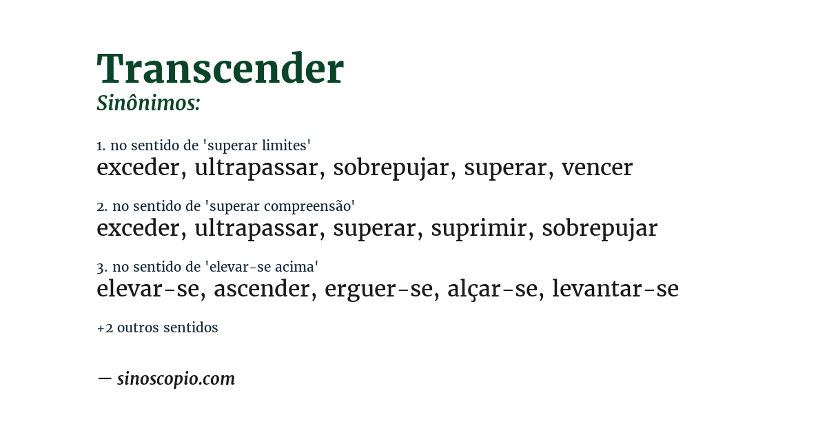 Sinônimo de transcender