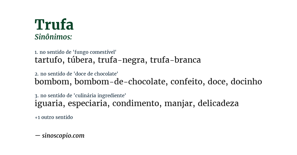Sinônimo de trufa