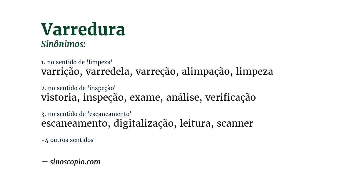 Sinônimo de varredura