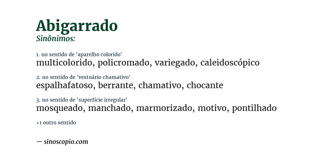 Sinônimo de abigarrado