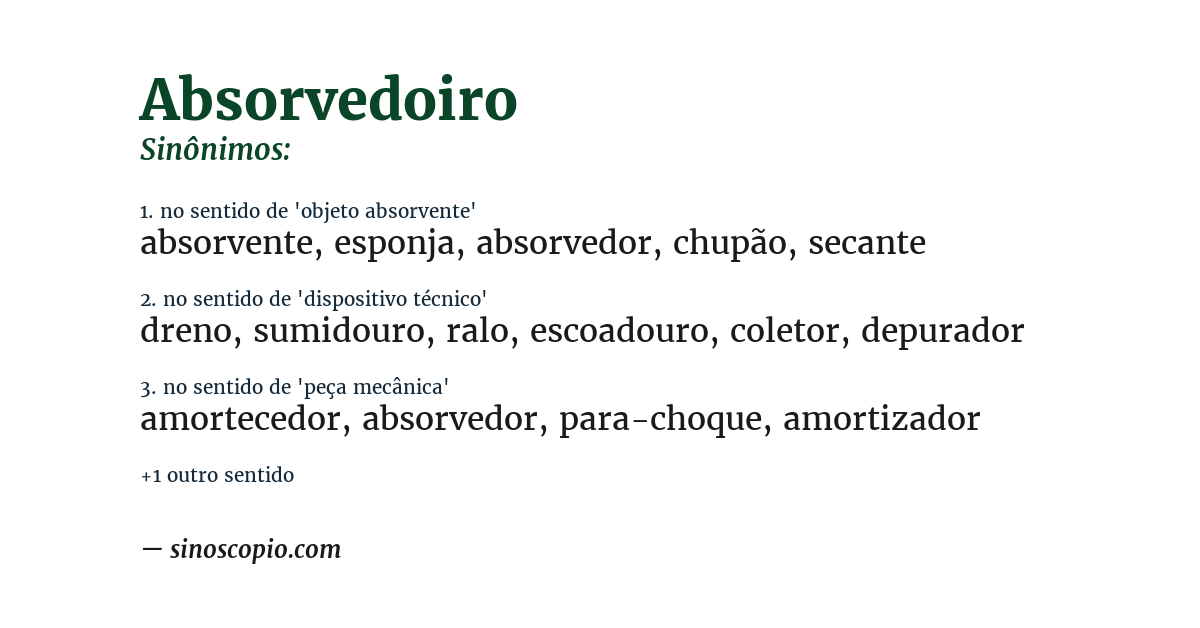Sinônimo de absorvedoiro