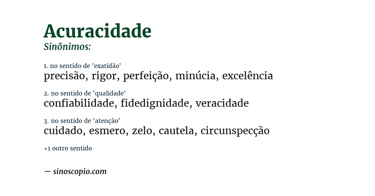 Sinônimo de acuracidade