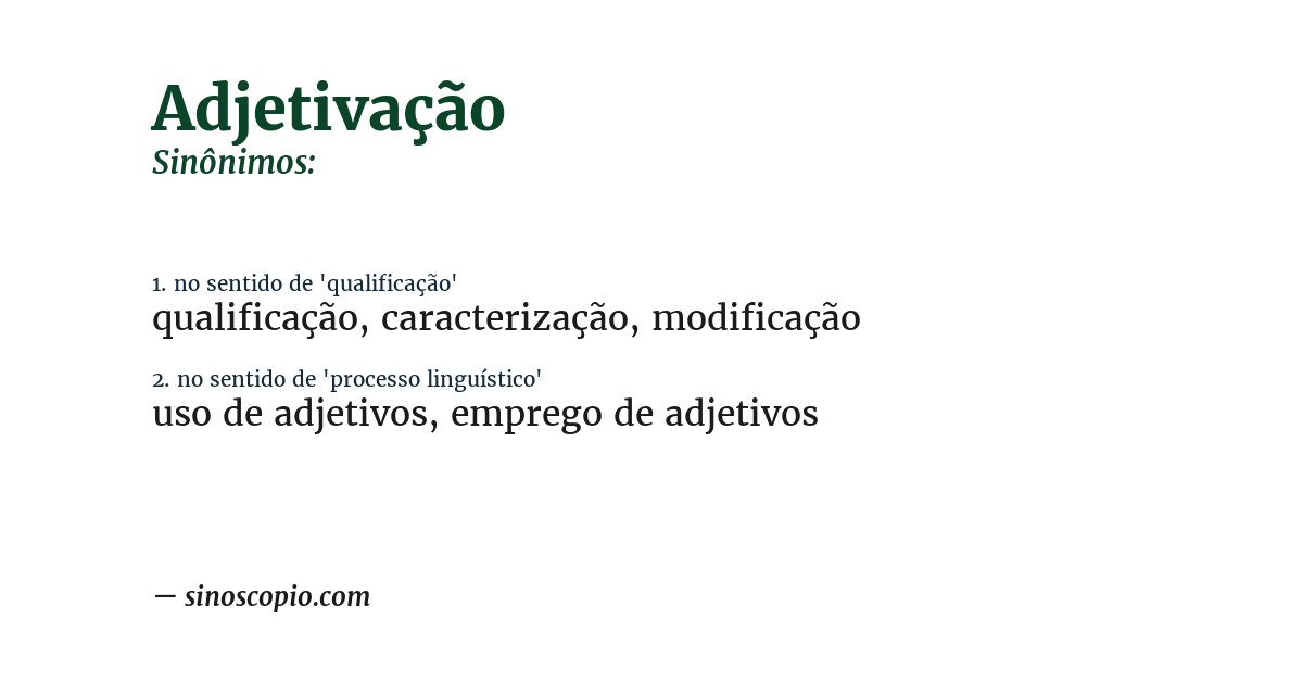 Sinônimo de adjetivação