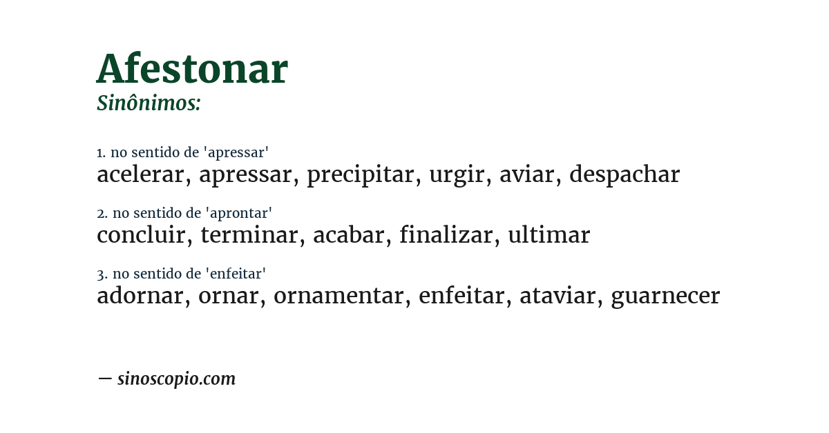 Sinônimo de afestonar
