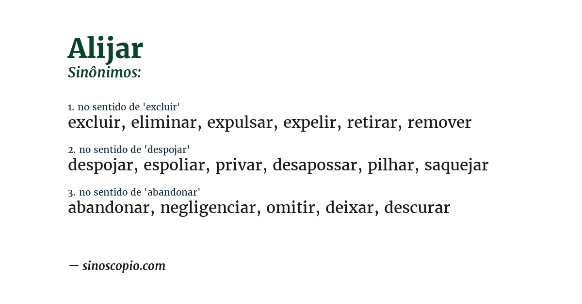 Sinônimo de alijar