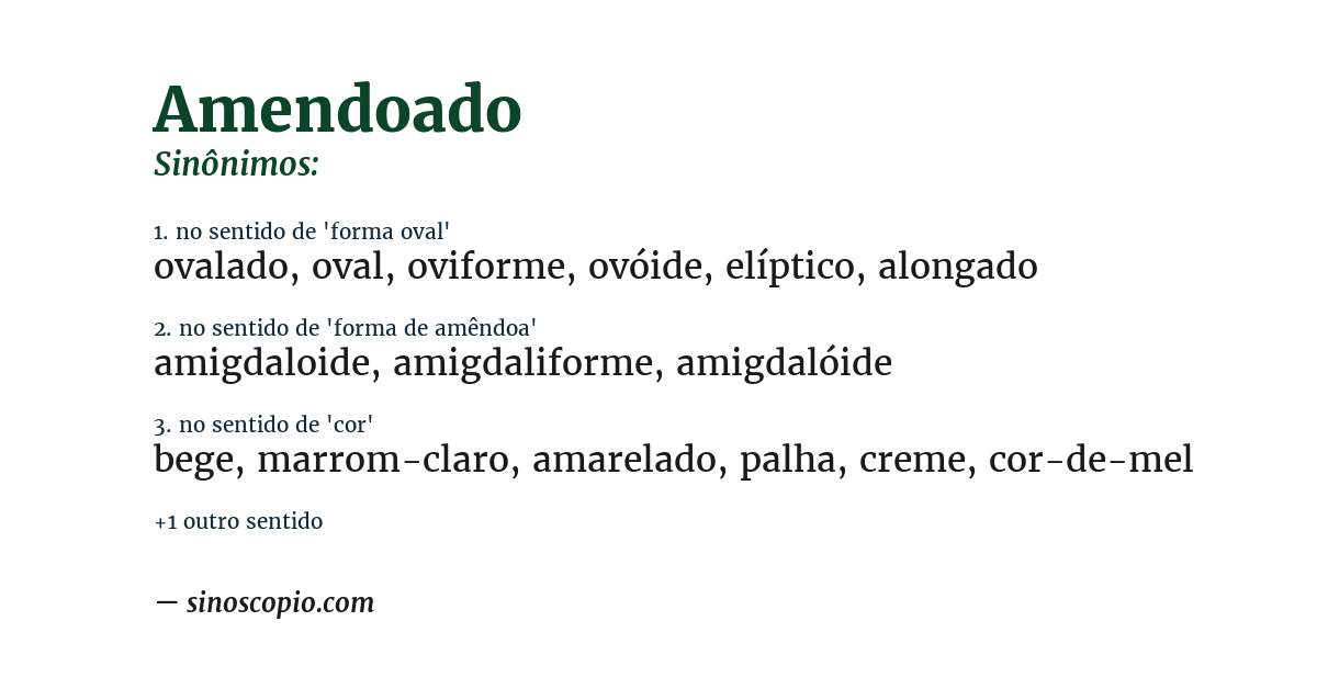 Sinônimo de amendoado