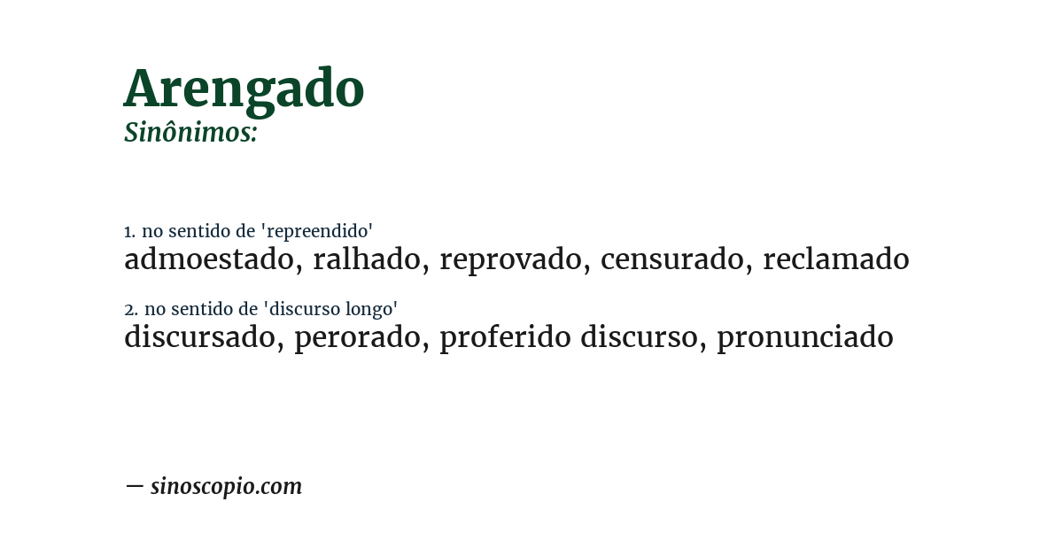 Sinônimo de arengado