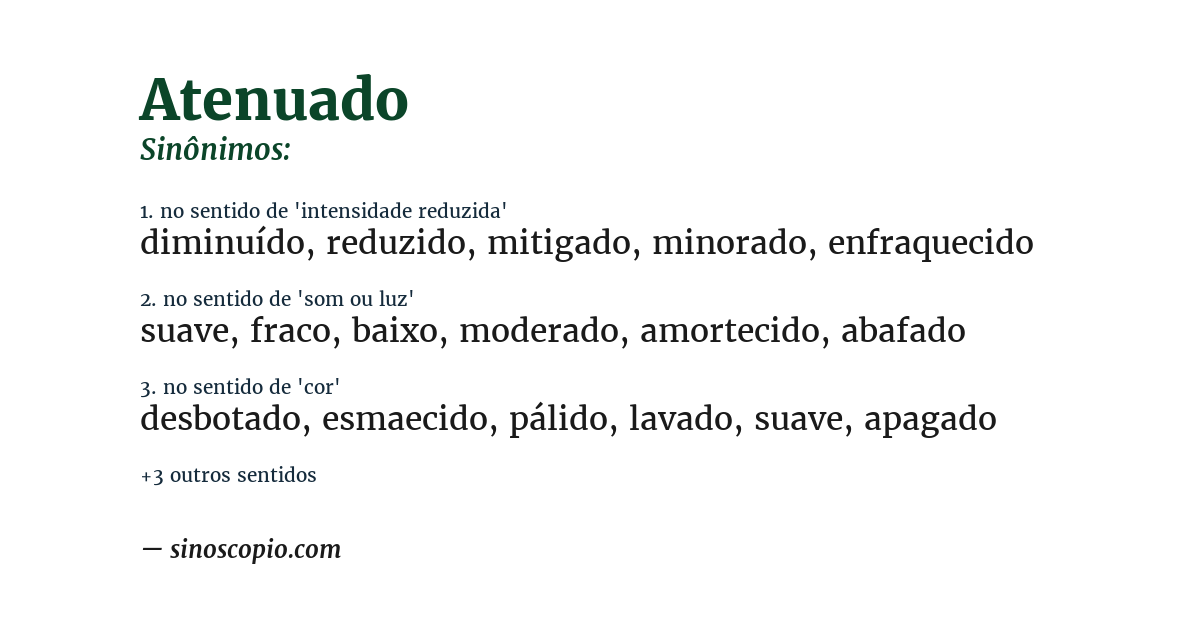 Sinônimo de atenuado