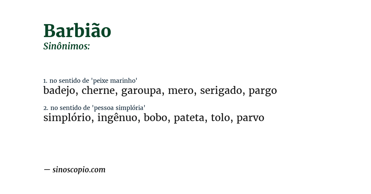 Sinônimo de barbião