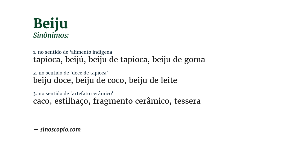 Sinônimo de beiju
