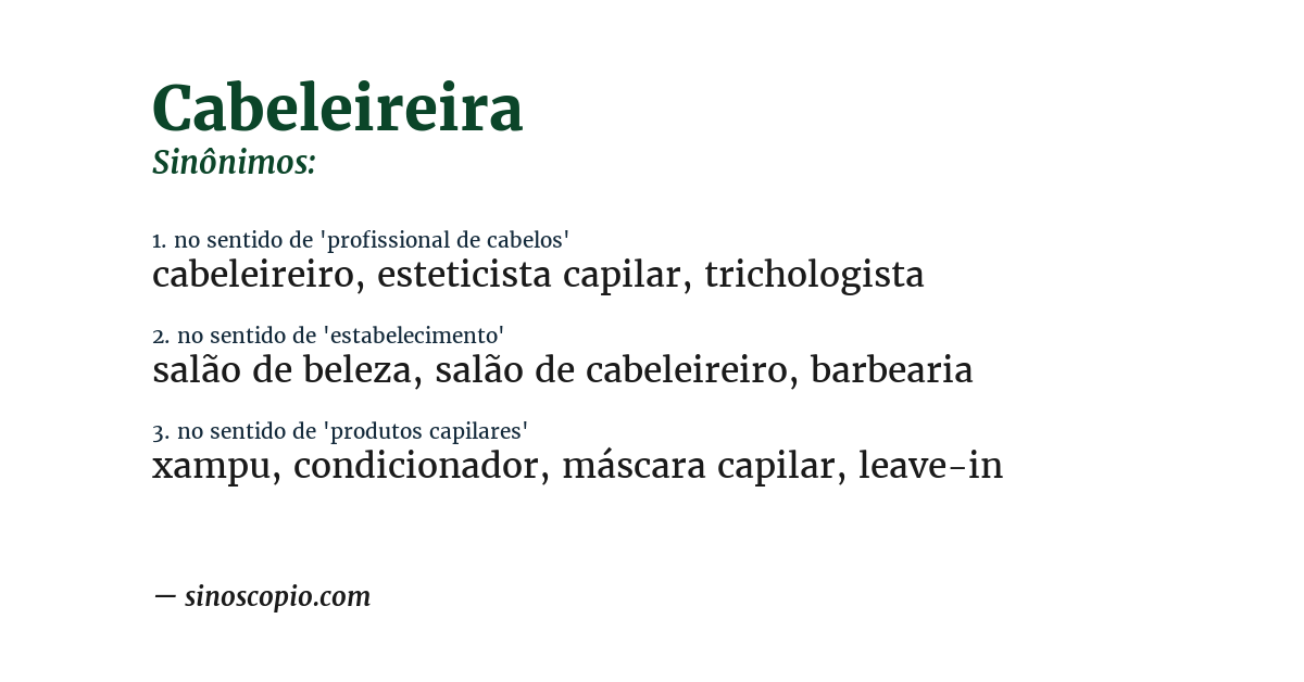 Sinônimo de cabeleireira