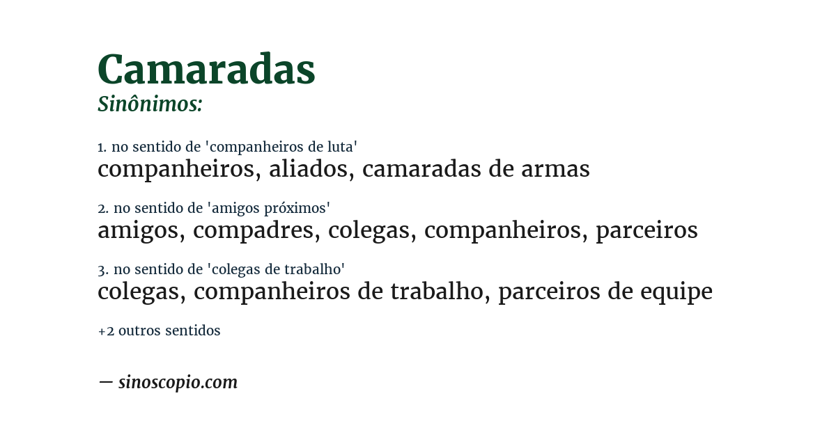 Sinônimo de camaradas