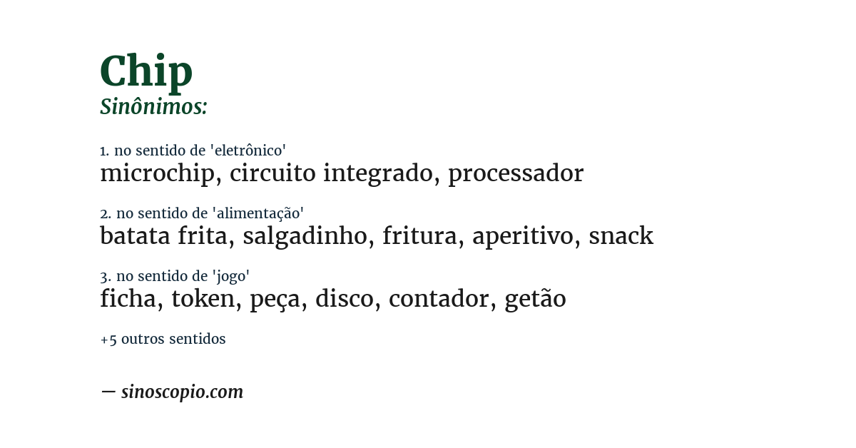 Sinônimo de chip