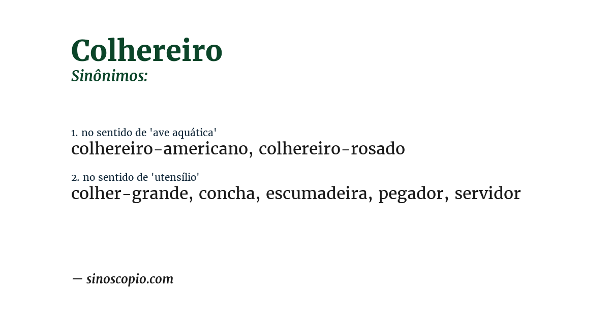 Sinônimo de colhereiro