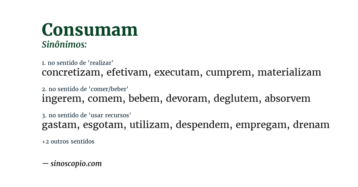 Sinônimo de consumam