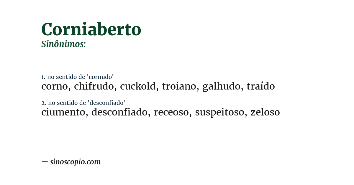 Sinônimo de corniaberto