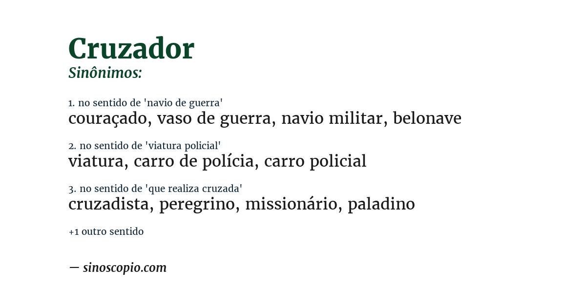 Sinônimo de cruzador