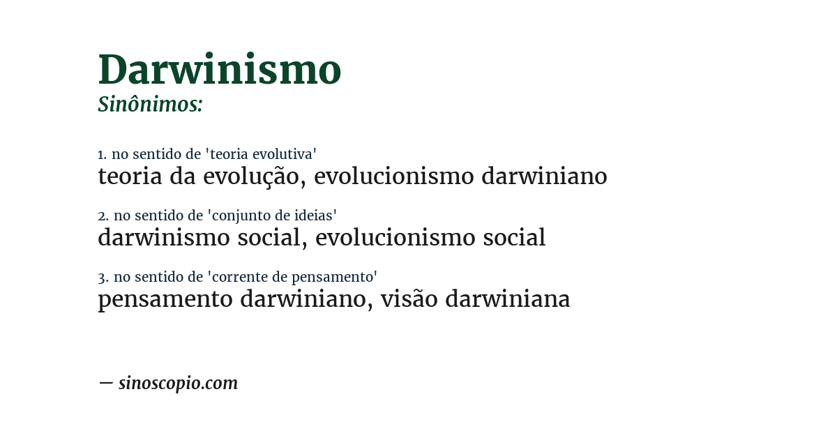 Sinônimo de darwinismo