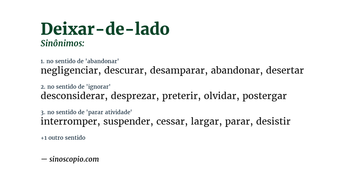 Sinônimo de deixar-de-lado