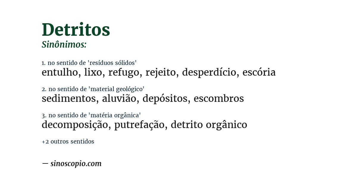 Sinônimo de detritos