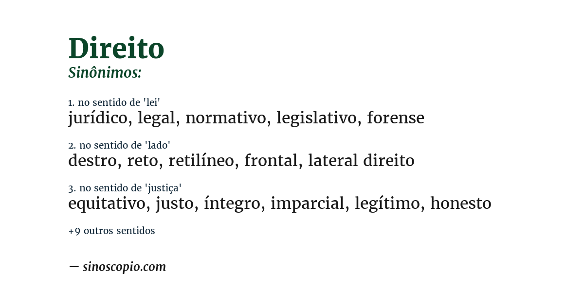 Sinônimo de direito