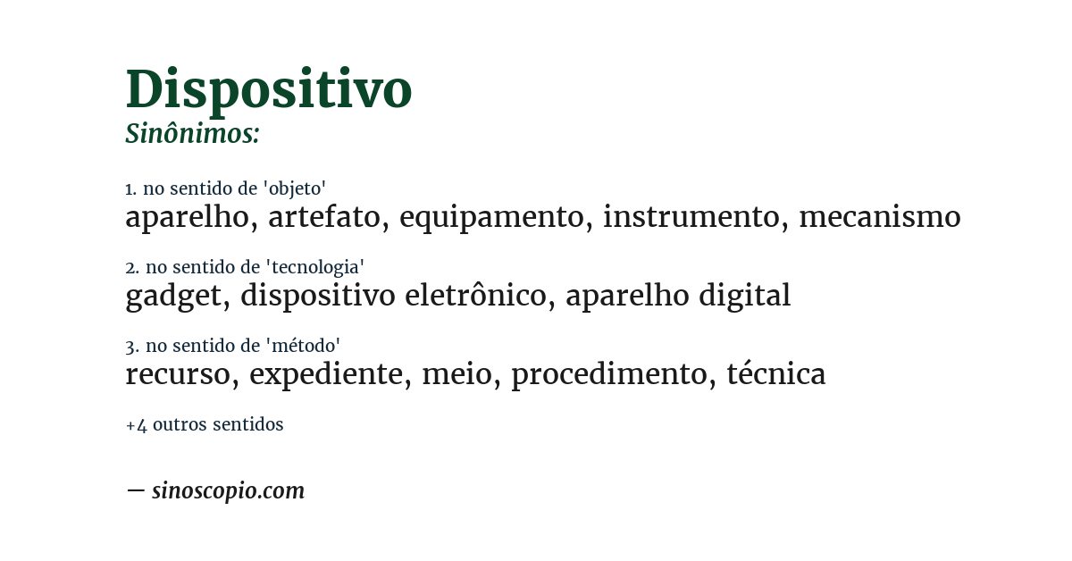 Sinônimo de dispositivo