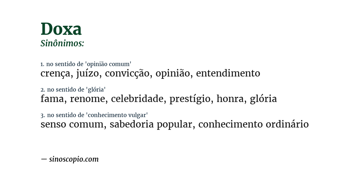 Sinônimo de doxa