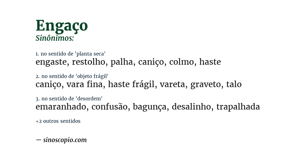 Sinônimo de engaço