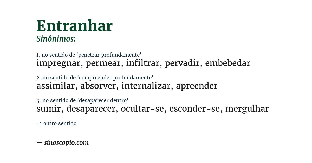 Sinônimo de entranhar