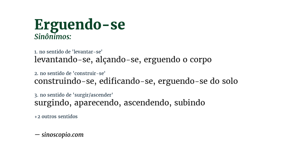 Sinônimo de erguendo-se