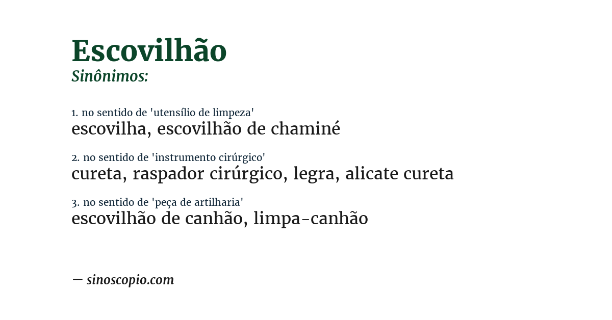 Sinônimo de escovilhão
