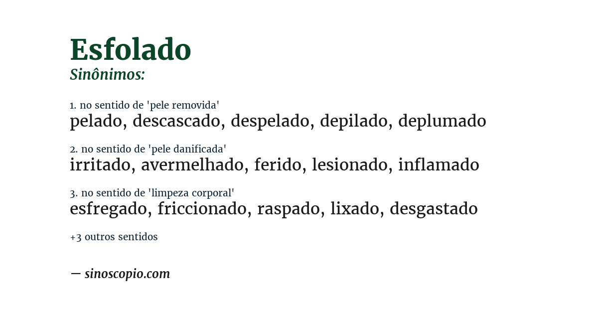 Sinônimo de esfolado