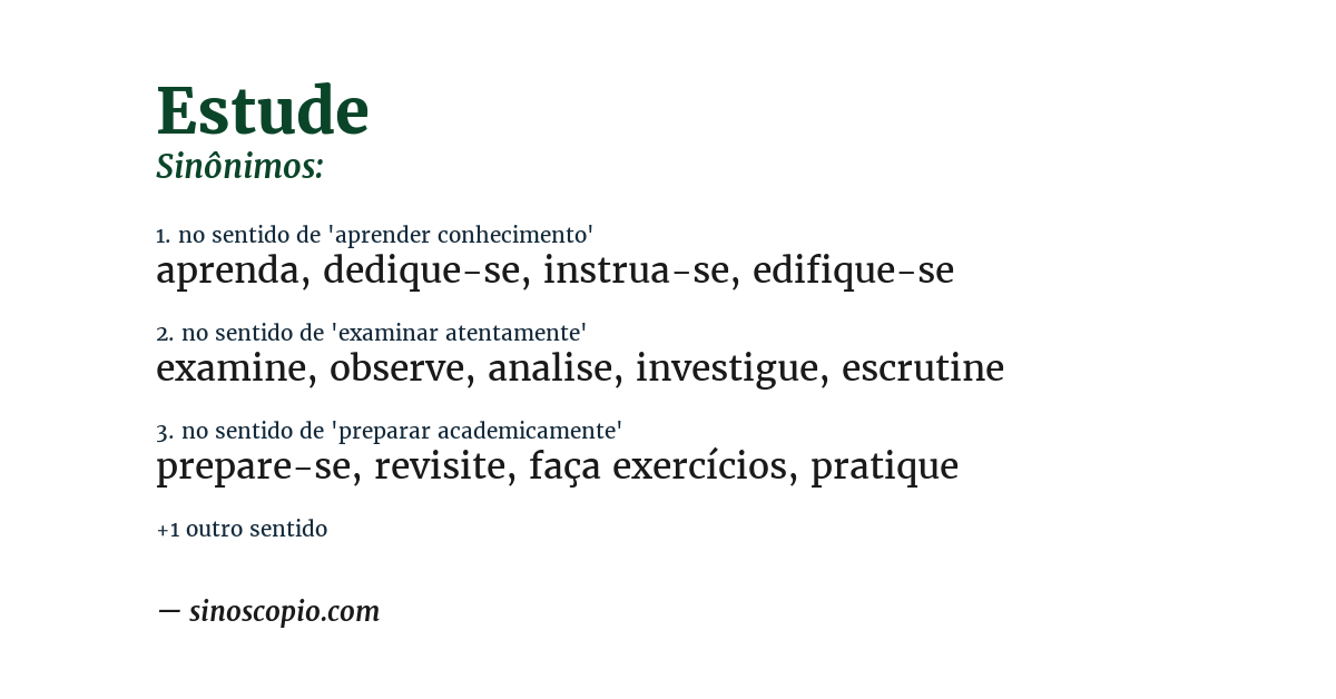 Sinônimo de estude