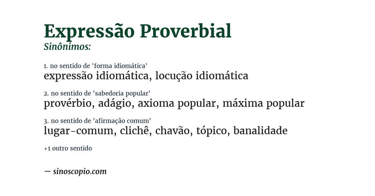 Sinônimo de expressão proverbial