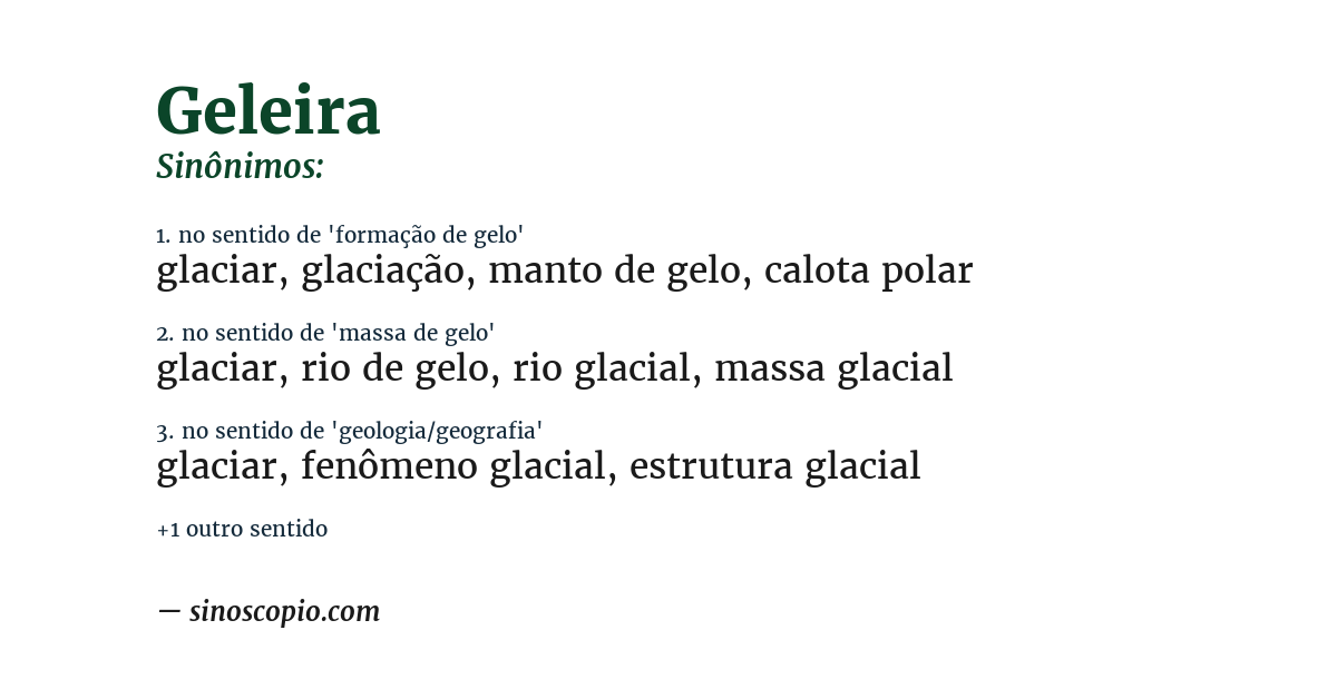 Sinônimo de geleira