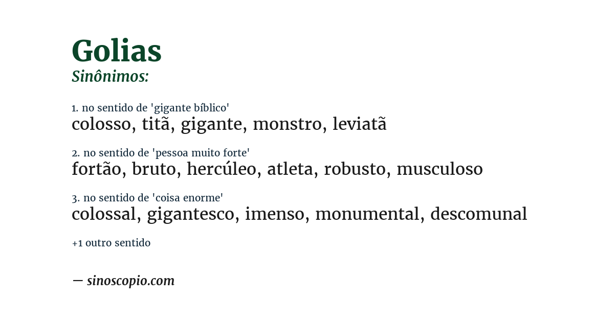 Sinônimo de golias