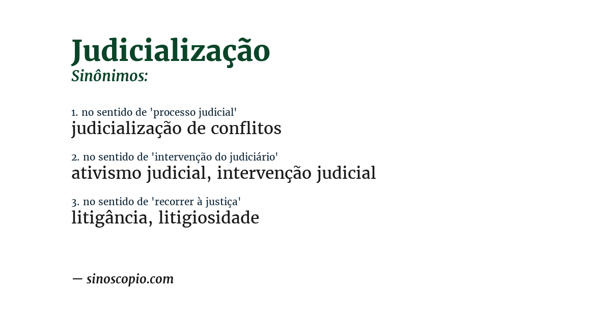 Sinônimo de judicialização
