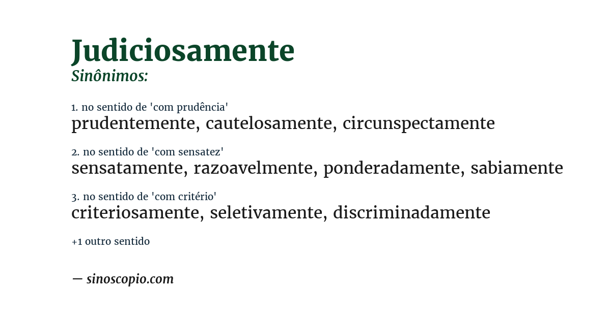 Sinônimo de judiciosamente