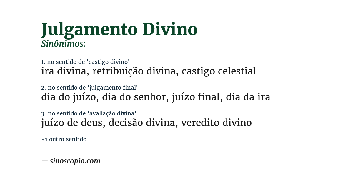 Sinônimo de julgamento divino