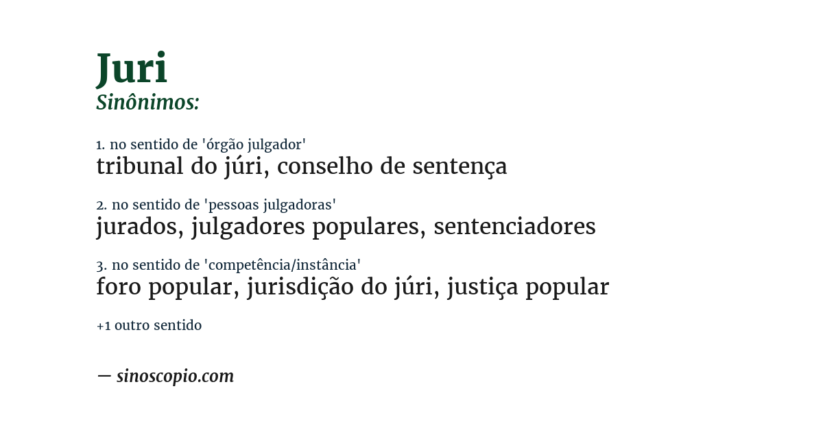 Sinônimo de juri