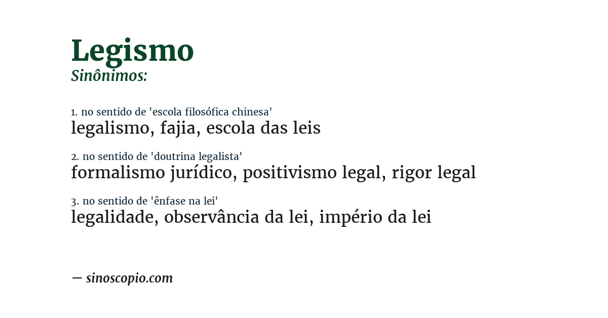 Sinônimo de legismo