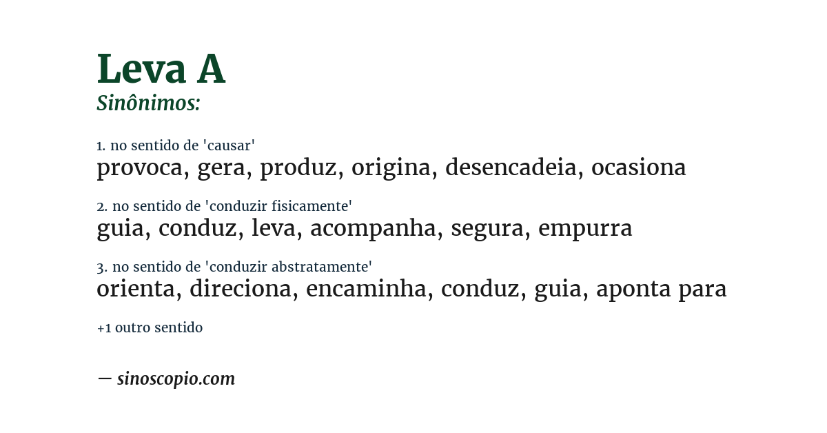 Sinônimo de leva a