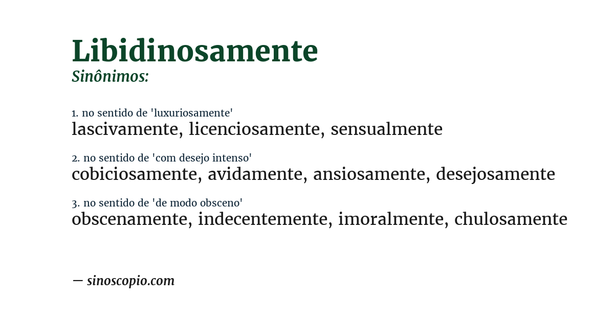 Sinônimo de libidinosamente