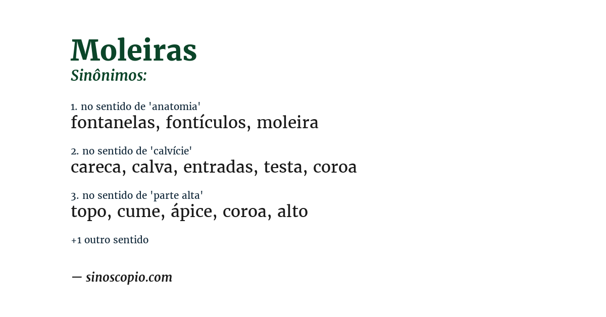 Sinônimo de moleiras