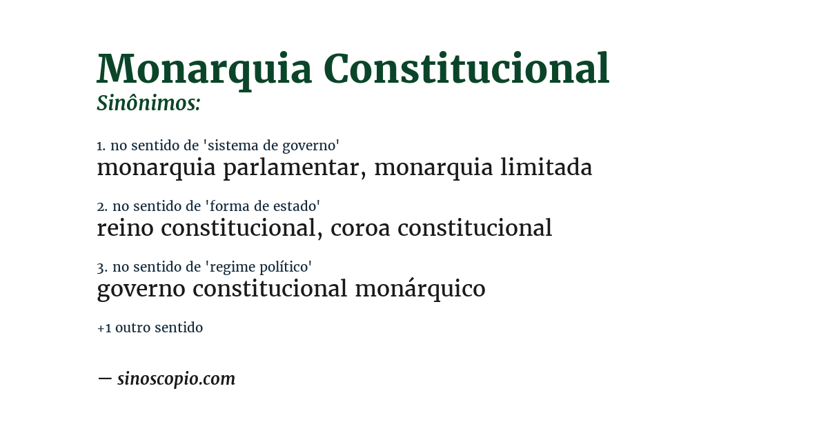 Sinônimo de monarquia constitucional