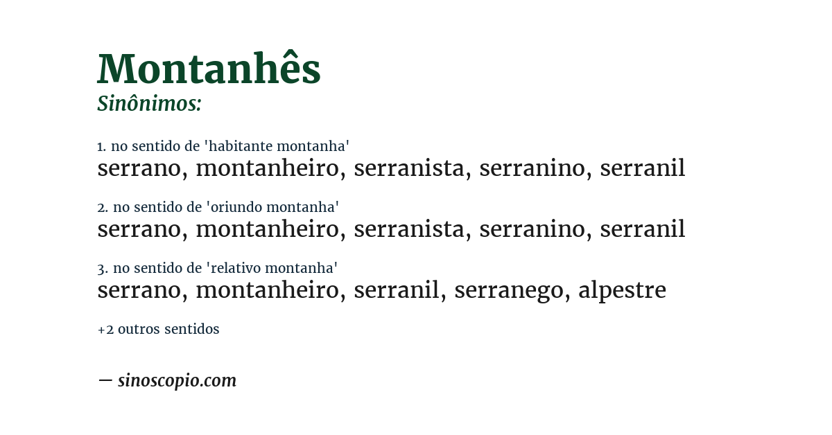 Sinônimo de montanhês
