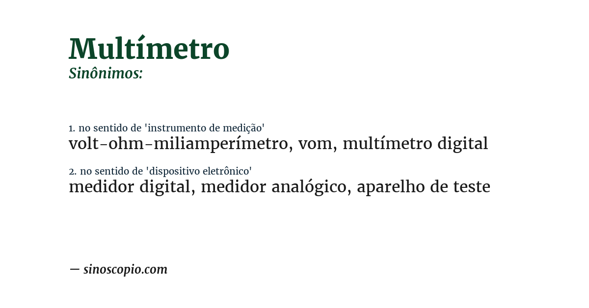 Sinônimo de multímetro